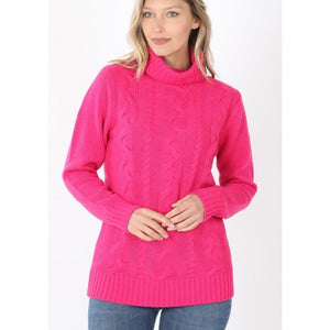 "Hottie In Pink" Turtleneck Sweater